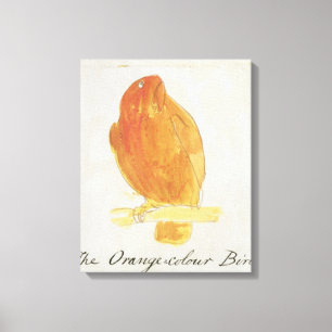 Der orangefarbene Vogel, von 'Sechzehn Zeichnungen Leinwanddruck