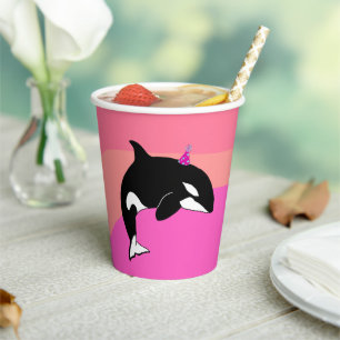 Der Orca Killer Whale zum Geburtstag Pappbecher