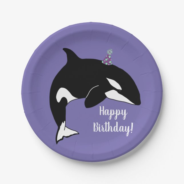 Der Orca Killer Whale zum Geburtstag  Pappteller (Vorderseite)