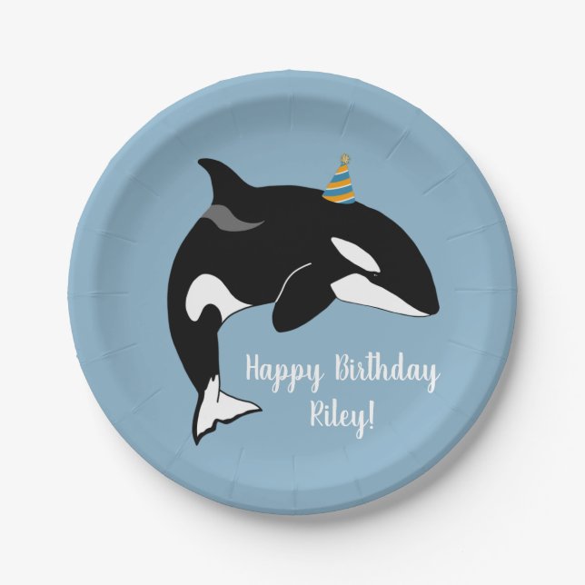 Der Orca Killer Whale zum Geburtstag  Pappteller (Vorderseite)