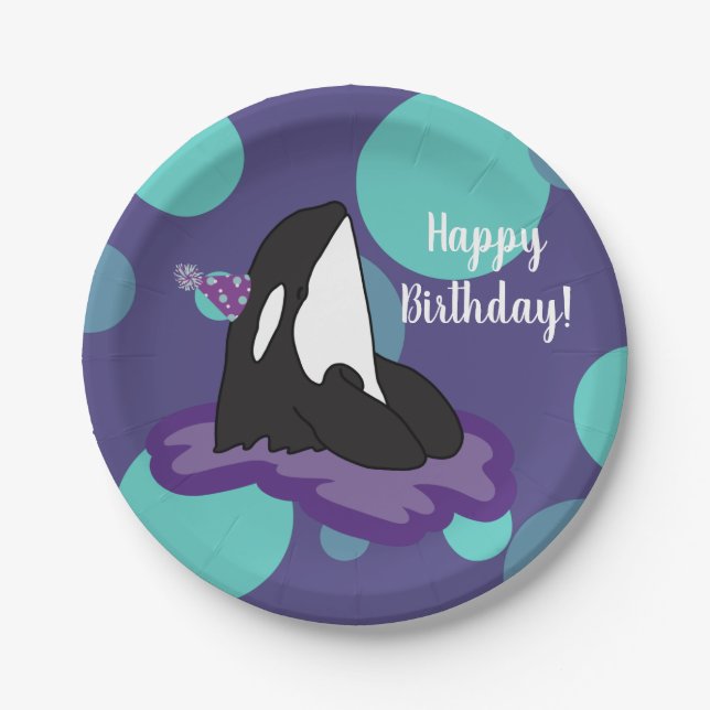 Der Orca Killer Whale zum Geburtstag Pappteller (Vorderseite)