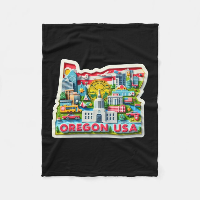 Der Oregon-Staat in den USA Fleecedecke (Vorderseite)