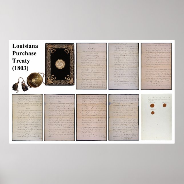 Der ORIGINAL Louisiana Purchase Agreement von 1803 Poster (Vorne)