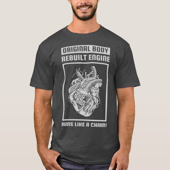 Der originale Motor für den Body-Rebuilt läuft wie T-Shirt (Vorderseite)