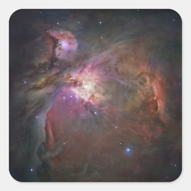 Der Orion-Nebel 2 Quadratischer Aufkleber (Vorderseite)