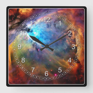 Der Orion-Nebel Quadratische Wanduhr