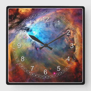 Der Orions-Nebelfleck Quadratische Wanduhr