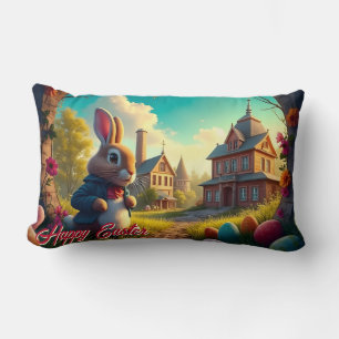 Der Osterhase auf einer geheimen Mission Lendenkissen
