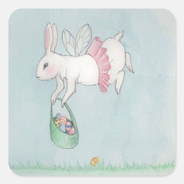 Der Osterhase ist auf dem Weg Aufkleber (Vorderseite)