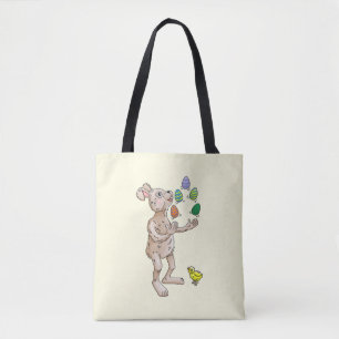Der Osterhase jongliert mit den Ostereiern Tasche