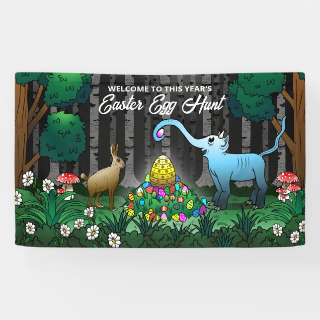 Der Osterhase sammelt Ostereier Banner (Horizontal)