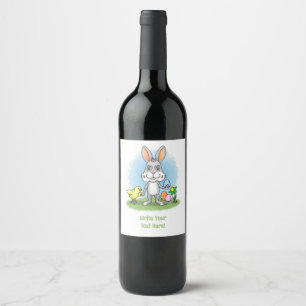 Der Osterhase und das Huhn Weinetikett
