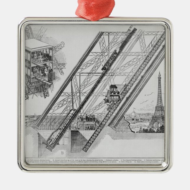 Der Otis-Aufzug im Eiffelturm Silbernes Ornament (Vorne)
