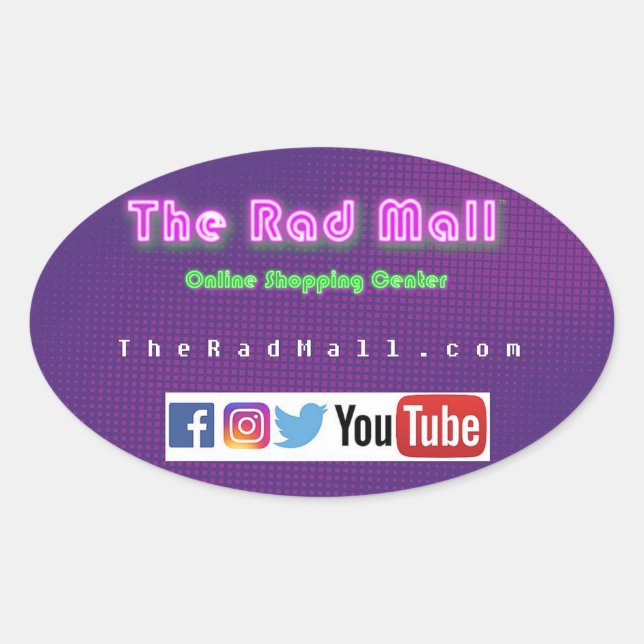 Der Oval-Aufkleber für die Krasse Mall "Website" Ovaler Aufkleber (Vorderseite)