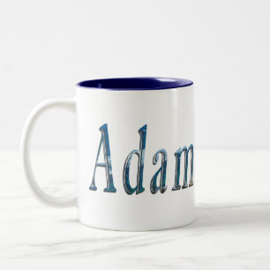 "Der Ozean flüstert: Der Name ist Adam Zweifarbige Tasse