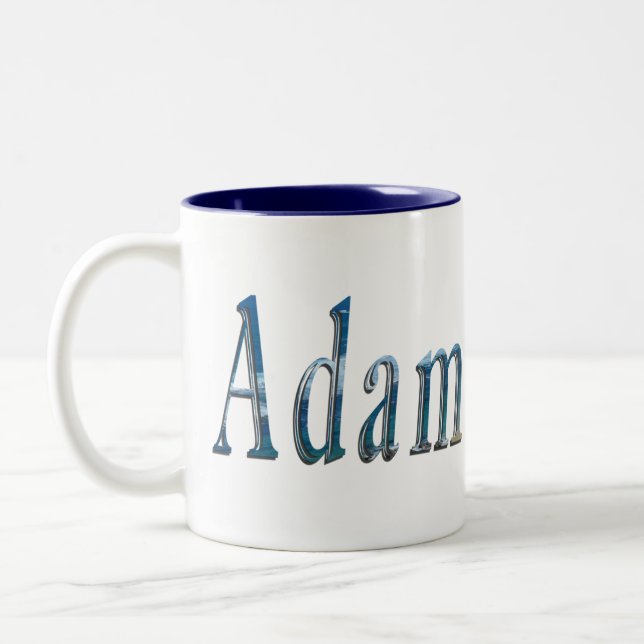 "Der Ozean flüstert: Der Name ist Adam Zweifarbige Tasse (Links)