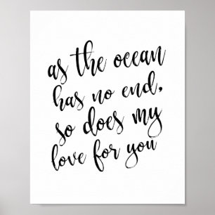 Der Ozean hat kein Ende Strand Hochzeit 8x10 Zeich Poster