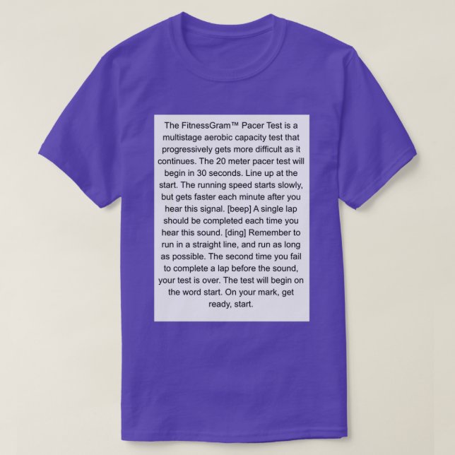 Der Pacettest für das Fitnessgramm lustig T-Shirt (Design vorne)
