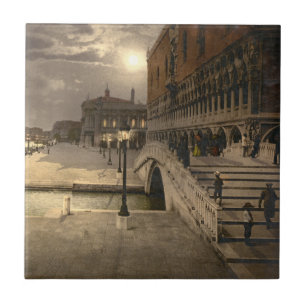 Der Palast des Doges durch Mondschein, Venedig, Fliese