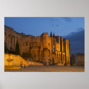 Der Palast des Papstes in Avignon bei Sonnenunterg Poster