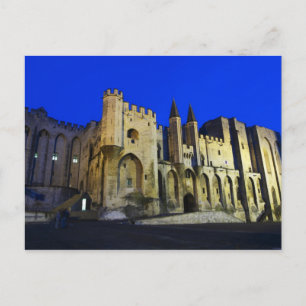 Der Palast des Papstes in Avignon bei Sonnenunterg Postkarte