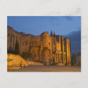 Der Palast des Papstes in Avignon bei Sonnenunterg Postkarte