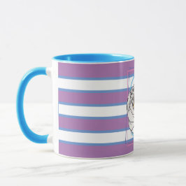 Der Palomino (blaue, schwarze und weiße Streifen) Tasse