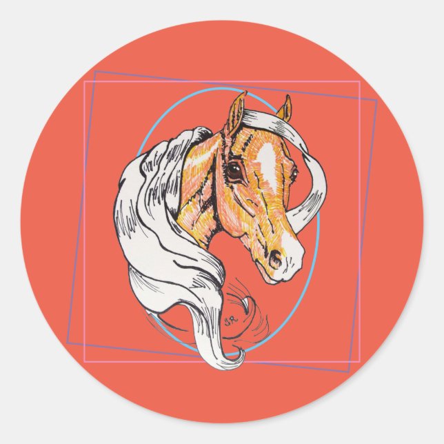 Der Palomino (Lachs) Runder Aufkleber (Vorderseite)