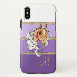Der Palomino (lila Gefälle/Goldstreifen) Case-Mate iPhone Hülle