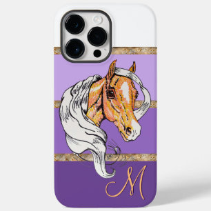 Der Palomino (lila Gradienten/Goldstreifen) Fall-M Case-Mate iPhone 14 Pro Max Hülle