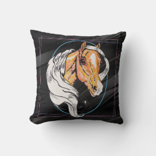 Der Palomino (schwarzer Swirl) Kissen