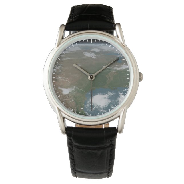 Der Panoramaplanet Erde und die USA. 2 Armbanduhr (Vorderseite)