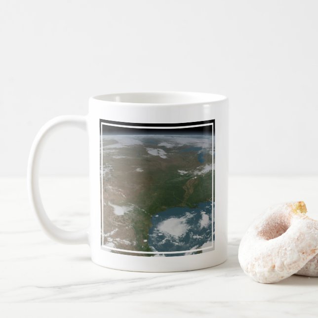 Der Panoramaplanet Erde und die USA. 2 Kaffeetasse (Mit Donut)