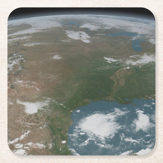 Der Panoramaplanet Erde und die USA. 2 Rechteckiger Pappuntersetzer (Vorderseite)