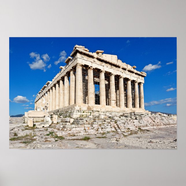 Der Parthenon (447 v. Chr.) an der Athener Akropol Poster (Vorne)
