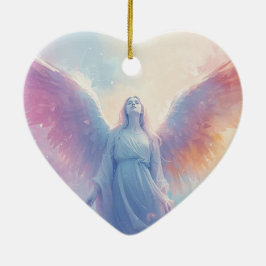 Der Pastell-Engel auf romantischem Valentinsbaum Keramik Ornament