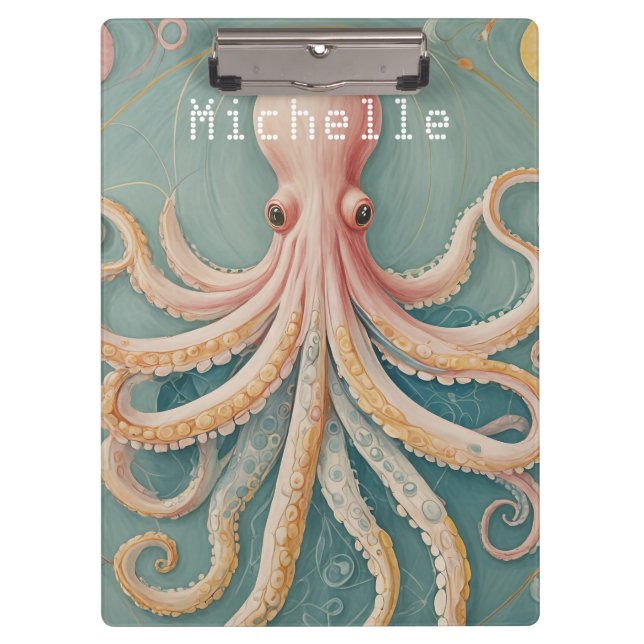 Der Pastelltopus des verzauberten Riffs Klemmbrett (Vorderseite)
