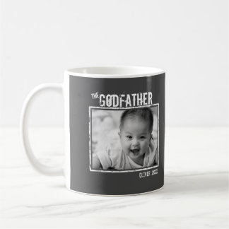 Der Pate | Personalisiertes Foto und Name Grau Kaffeetasse