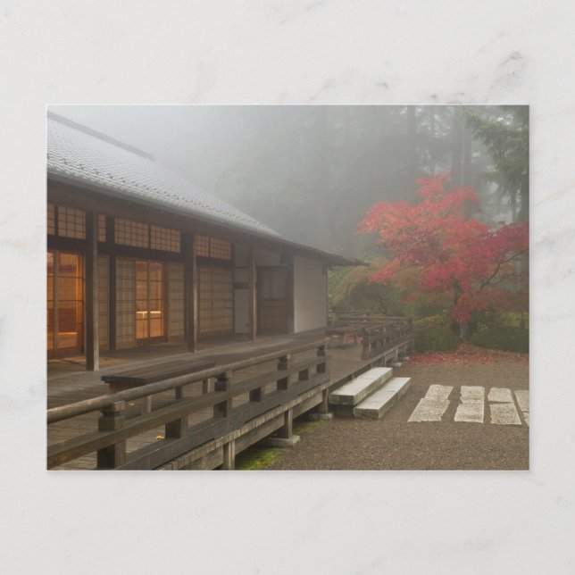 Der Pavillon im japanischen Garten Portland Postkarte (Vorderseite)
