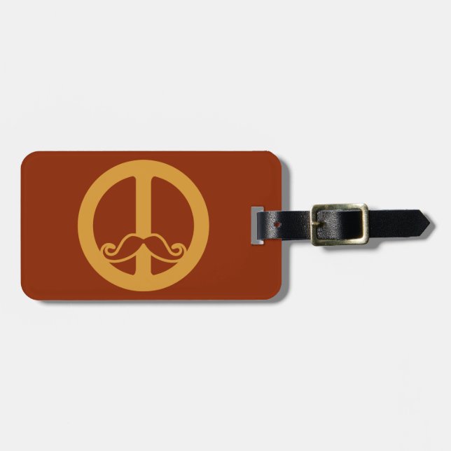 Der "Peace Stache"-Gepäckanhänger Gepäckanhänger (Vorderseite horizontal)