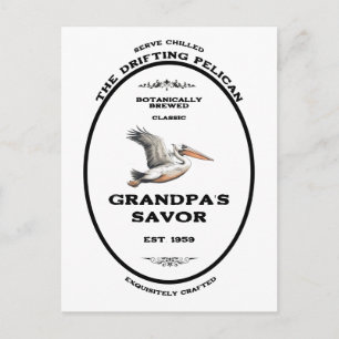 Der Pelican Vintage Apotheke Personalisiert Postkarte