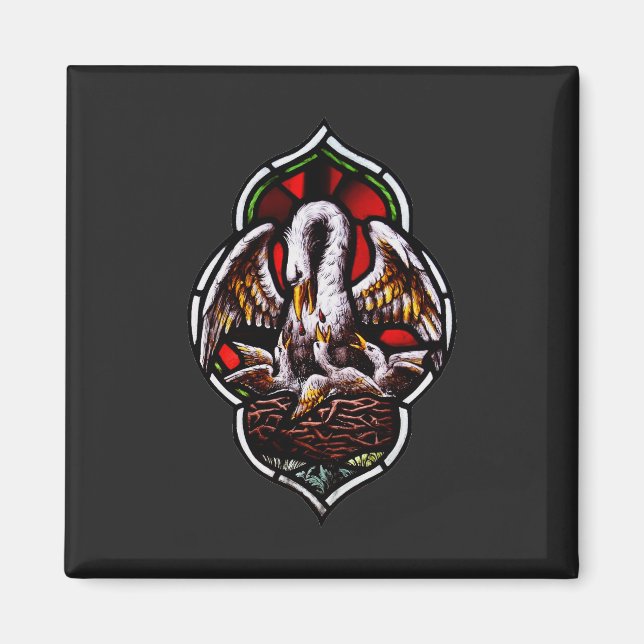 Der Pelikan als Christliches Symbol Magnet (Vorne)