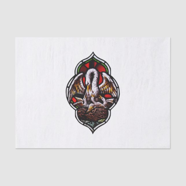 Der Pelikan als Christliches Symbol Seidenpapier (Vorderseite)