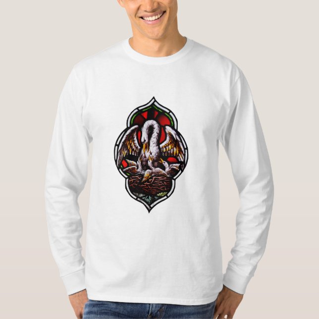 Der Pelikan als Christliches Symbol T-Shirt (Vorderseite)