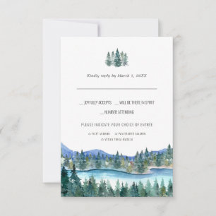 Der Pemi-Fluss   Wasserfarbe RSVP mit Essenswahl Karte