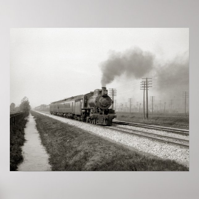 Der Pennsylvania Flyer, 1906. Vintages Foto Poster (Vorne)