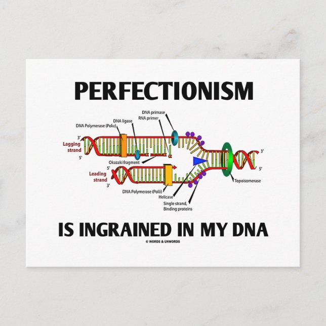 Der Perfäktionismus ist in meine DNA (Gene) eingeg Postkarte (Vorderseite)