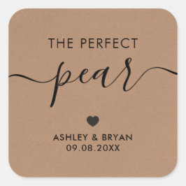 Der perfekte Birnenaufkleber, Geschenktafel, Kraft Quadratischer Aufkleber