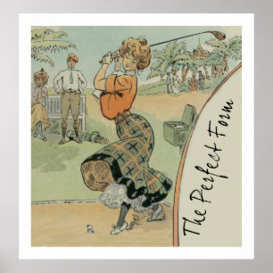 Der perfekte Form-Frauen-Golfspieler Poster
