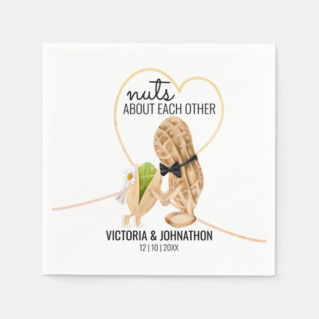 Der perfekte Mix aus Nuts Funny | Hochzeitsfeier L Serviette (Vorderseite)